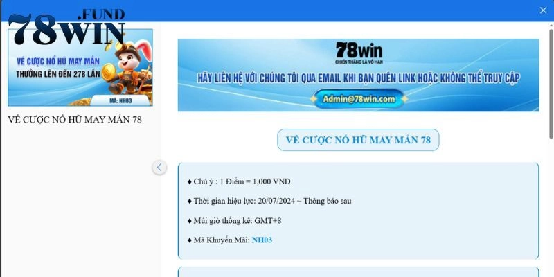 Khuyến Mãi 2 Ưu đãi “vé cược nổ hũ may mắn 78”